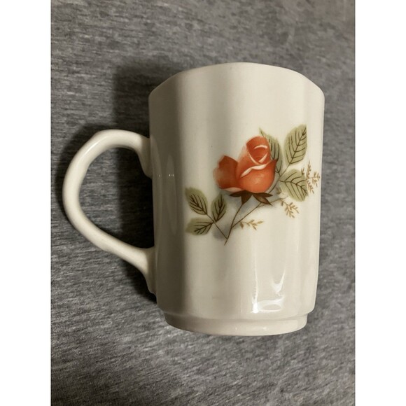 Vintage MCM Wild Rose Coffee MUG: 1950s Marke Ivory China" FashionWare 1942". - Picture 3 of 9